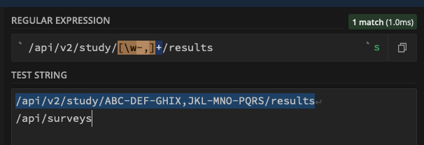 Regex matches /img/debugging-linkerd-mislabelled-routes/regex101.png#center